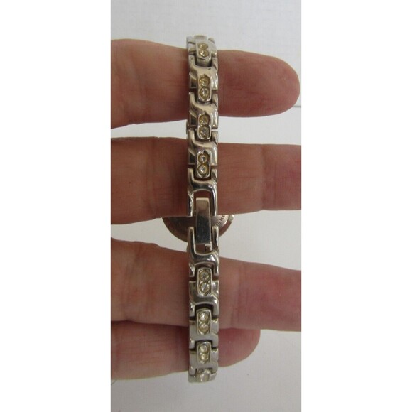 Gloria Vanderbilt Ladies Wrist Watch Vintage Rhinestone Bezel Bracelet Quartz - Picture 4 of 10
